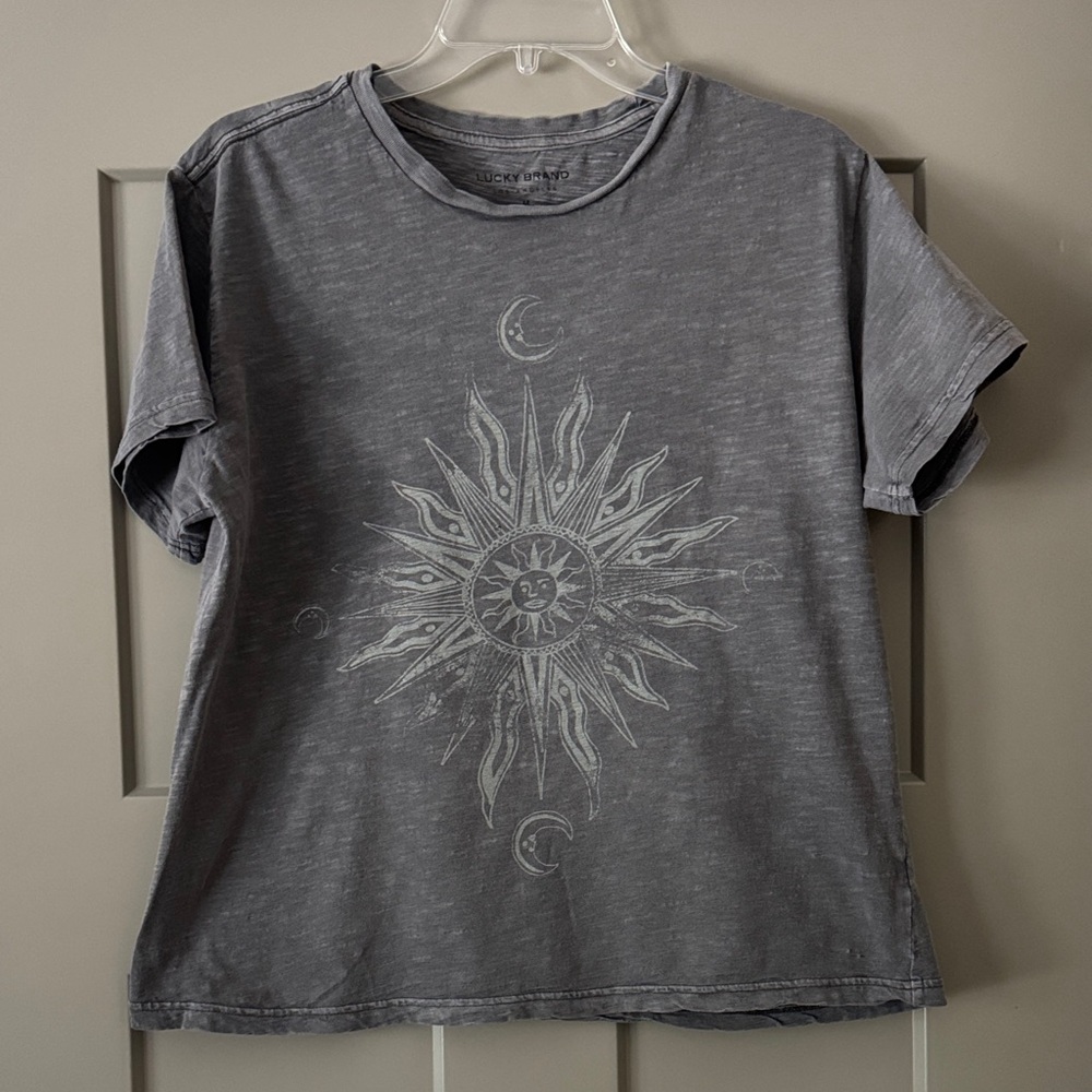 Lucky Brand Gray Sun and Moon Tee